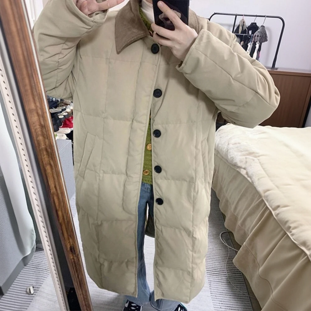 

Cotton-Padded Jacket Long Sleeve Casual Style Autumn Winter Clothes Straight Tube Sleeve No Decoration Fashionable Women's Top