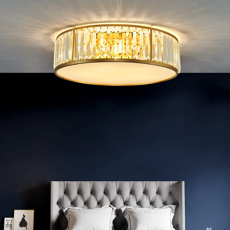 Nordic Simple Circular Living Room Balcony Entry Aisle Bedroom Crystal Ceiling Light