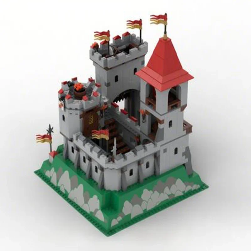 840pcs MOC King's Mountain Castle Castle Building Blocks Christmas Gift Unique DIY Gift Designed For Kids Creativity