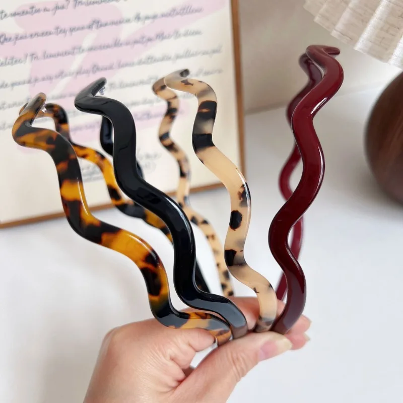 

Acetate Wave Headband Women 2025 New Wavy Non Slip Tortoiseshell Hair Band Fashion Girls Hair Accessories Simple Elegant Gift