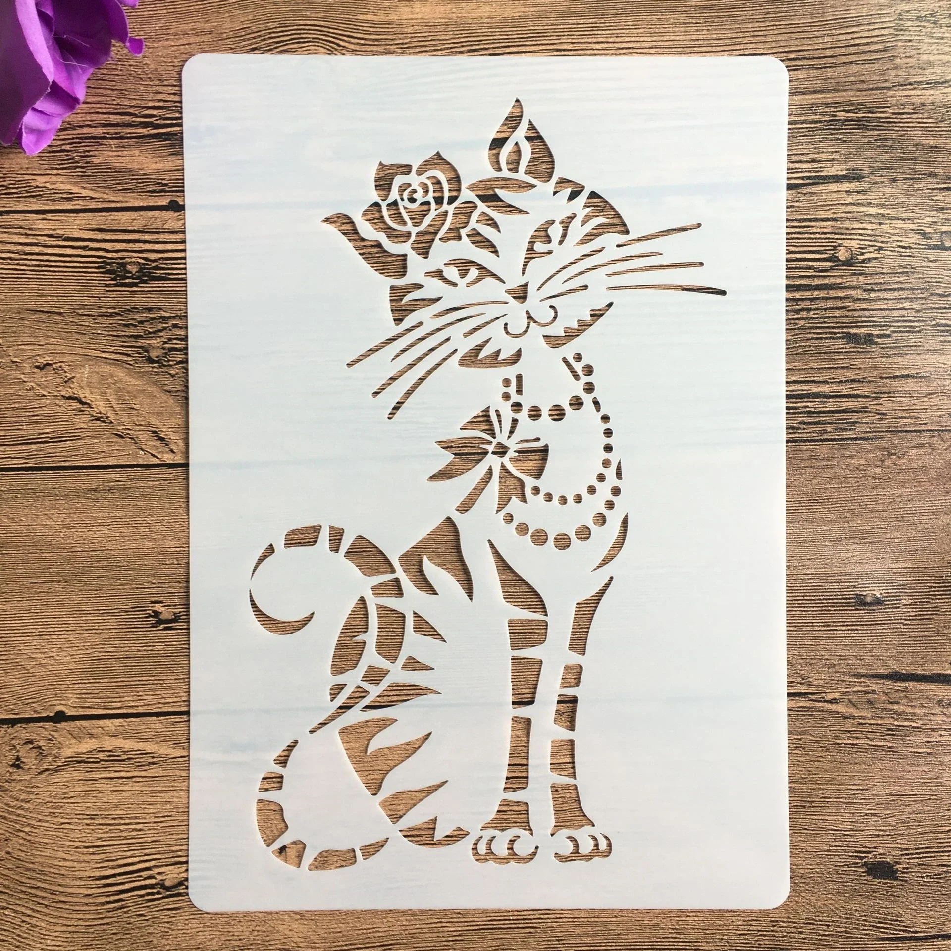 

A4 29 * 21cm Animal cat Mandala DIY Stencils Wall Painting Scrapbook Coloring Embossing Album Decorative Paper Card Template