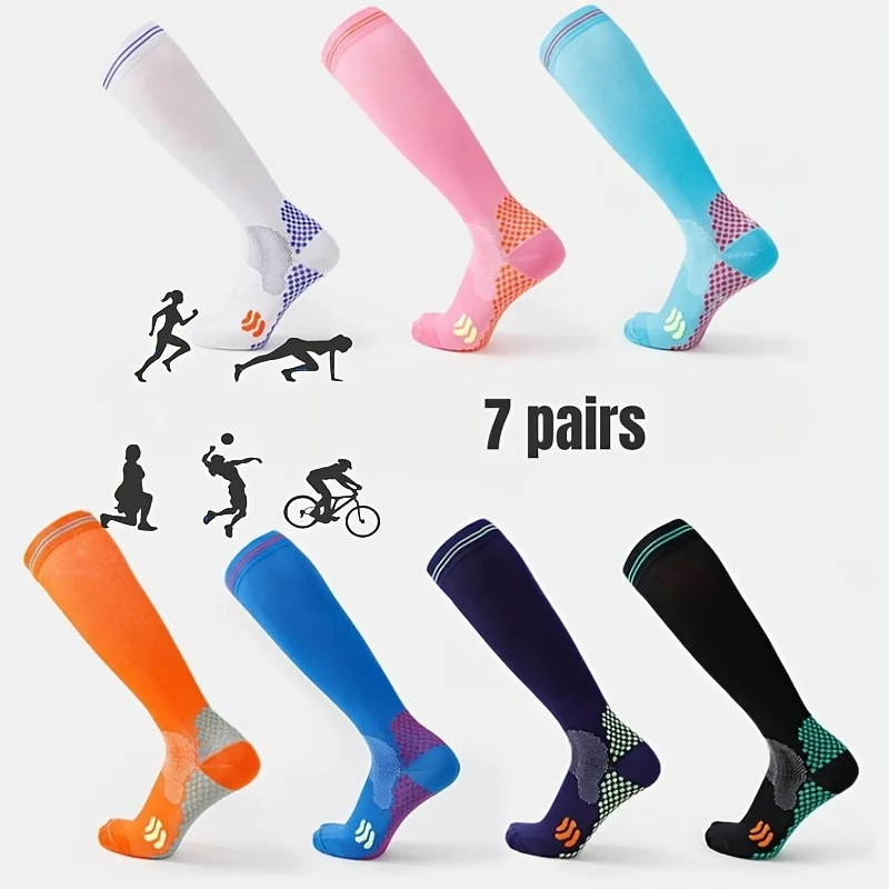 Women's pressure socks, girls' sports socks, professional fitness socks, running socks, skipping rope socks, muscle compression
