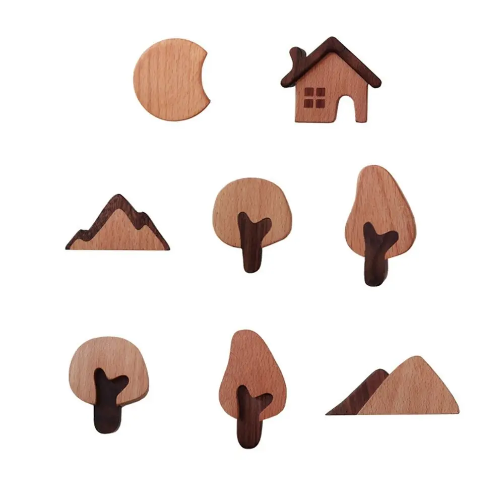 Accessories Wooden Cupboard Wardrobe Pulls Beech Solid Color Wooden Door Handles Nordic Wardrobe Knob Room Decor