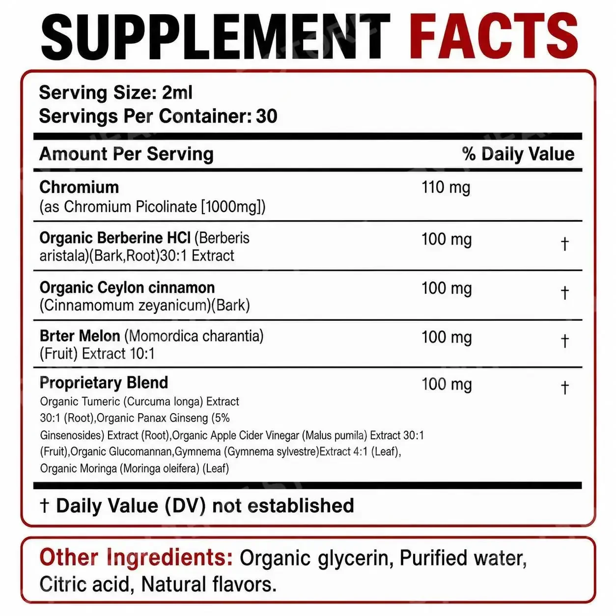 Berberine Liquid Drops for Glucose Metabolism and Gut Health with Ceylon Cinnamon Chromium Bitter Melon Turmeric Extract 60ml