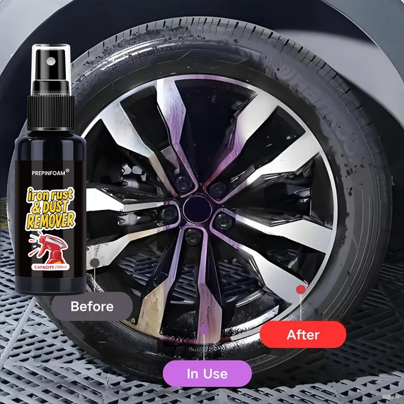 Car Paint & Wheel Iron Particles Powder Cleaning Super Rust Dust Remover Agent Metal Surface Defender Auto Rim Clean Spray P31