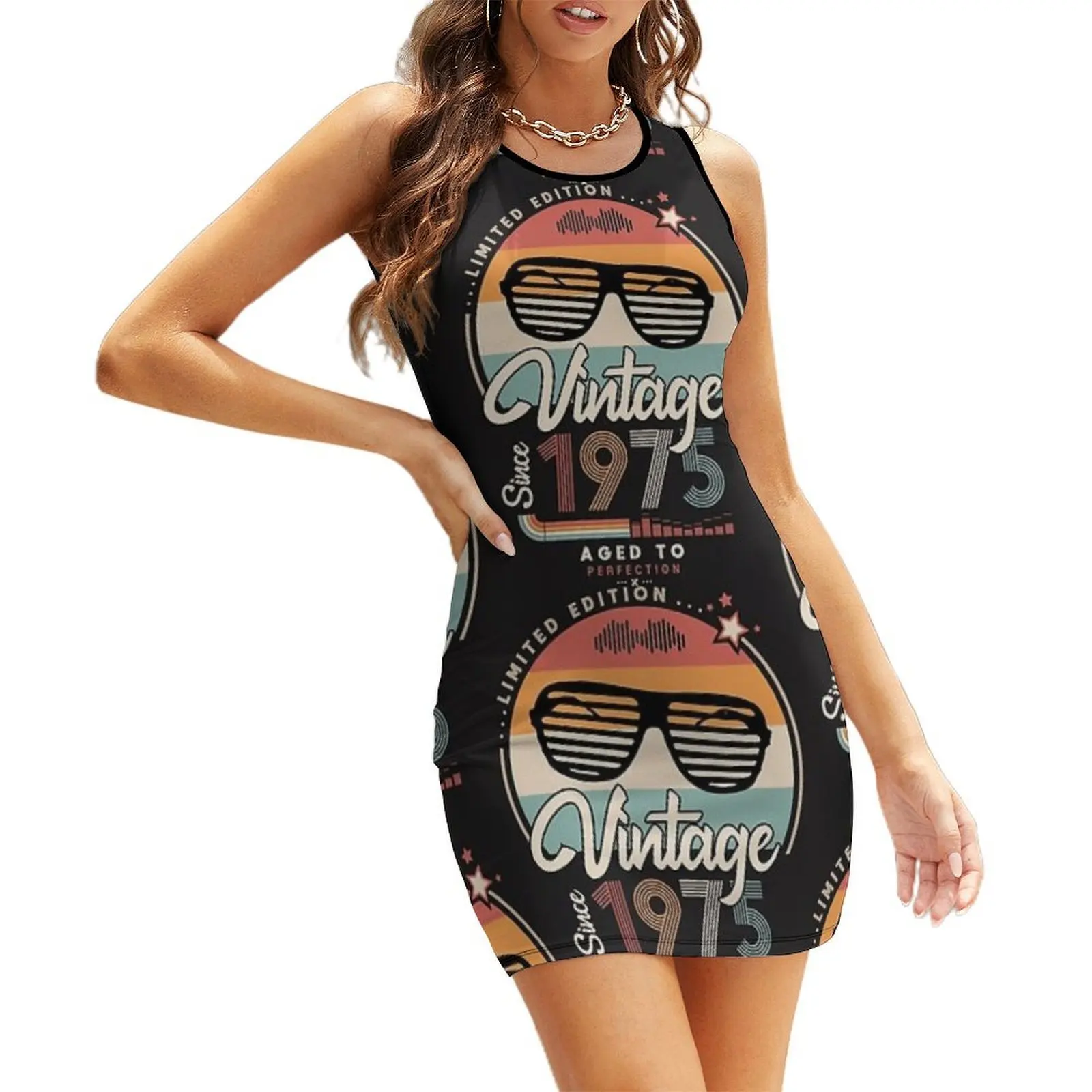 

Vintage since 1975 Sleeveless Sundress elegant party dresses for women 2025 dresses for prom women's elegant loose dresses