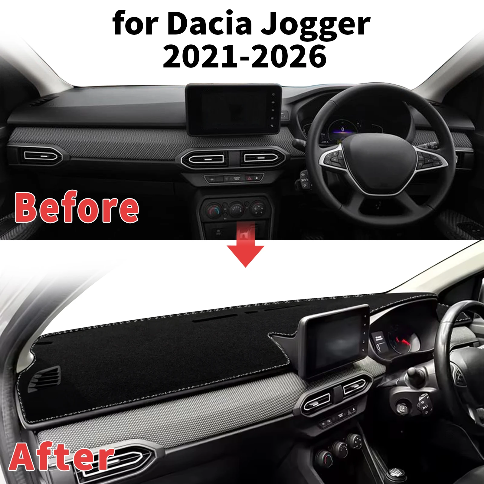 for Dacia Jogger 2026 2025-2021 Dashboard Cover Sun Shade Protector Dashmat Anti-Glare UV Block Carpet Mat Automotive Dash Mat
