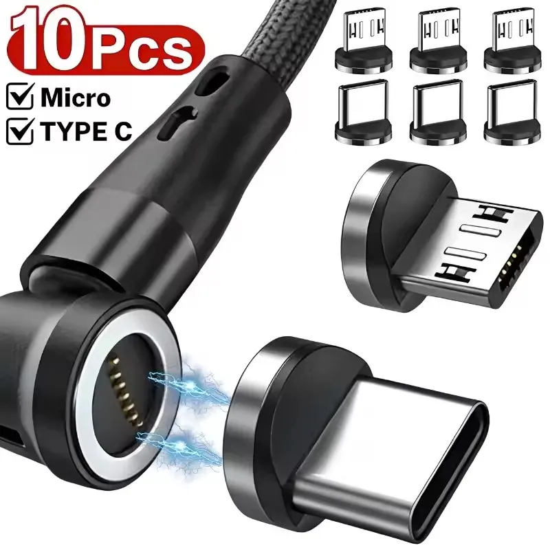 1-10Pcs Magnetic Charging Tips Type-C/Micro USB 1 Pin Connector Tips Head Without Charging Cords For Xiaomi POCO Samsung Huawei