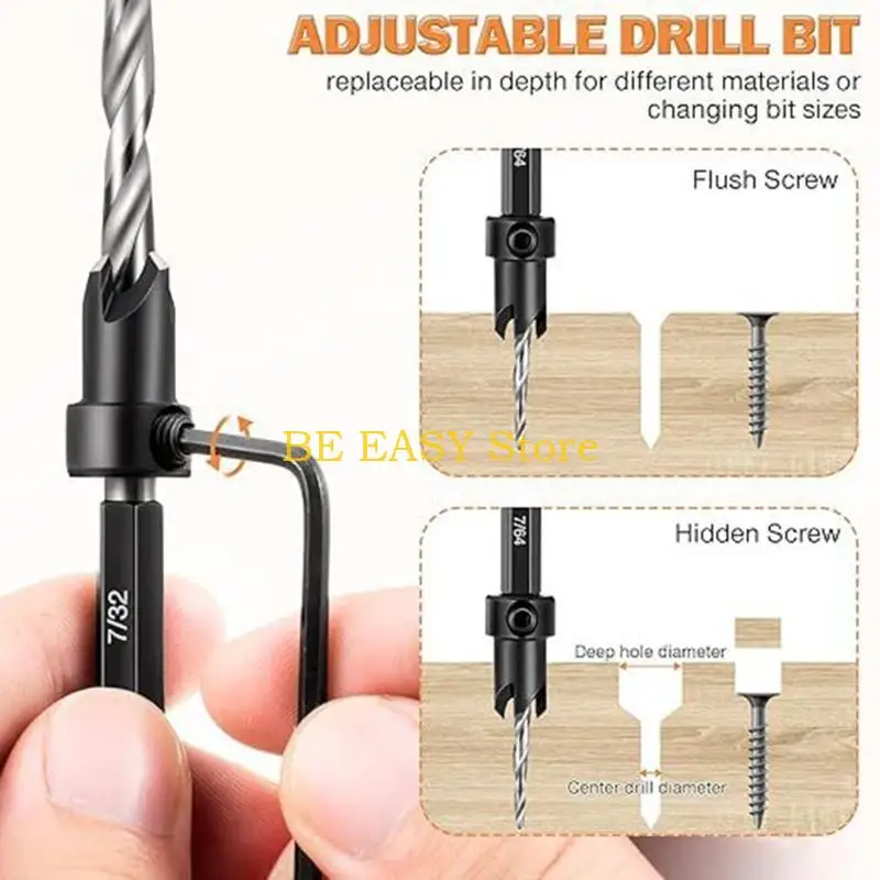 E28F Countersink Drill Bit 5Pcs Suitable for
