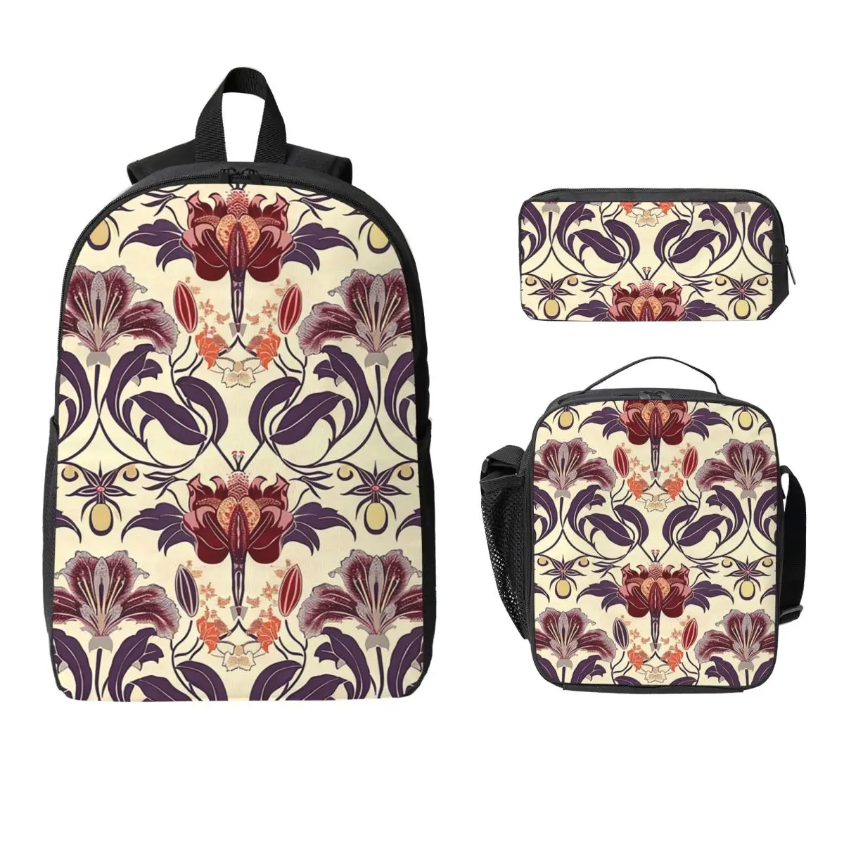 

William Morris Bullerswood Backpack Student BookBag School Bag Laptop Shoulder Bags 3ps Insulated Lunch Bag Pencil Case