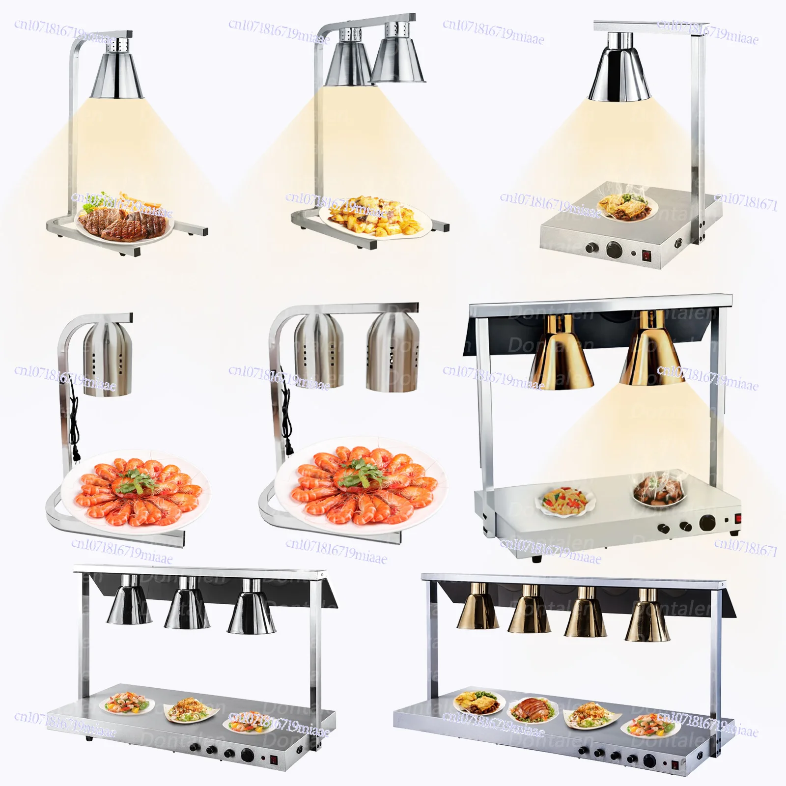 Stainless steel multi-functional food insulation lamp self-service food heating display lamp