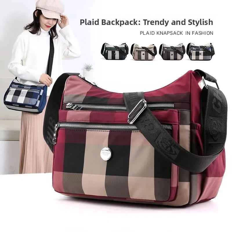 2025 New Women's Oxford Cloth Crossbody Bag Multi-Layer Single Shoulder Canvas Bag Large Capacity Mom Bag Summer Fashion
