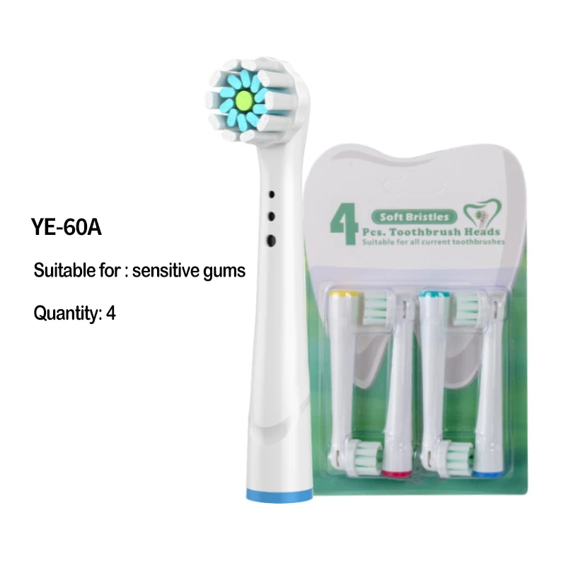 4 Thay Thế Đầu Bàn Chải Đánh Răng Cho Răng Miệng B Vệ Sinh Răng Miệng Chéo Chỉ Hành Động Chính Xác Lông Mềm Điện Bàn Chải Đánh Răng Đầu