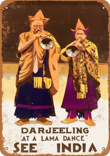 Metal Sign - See India Darjeeling - Vintage Look Reproduction