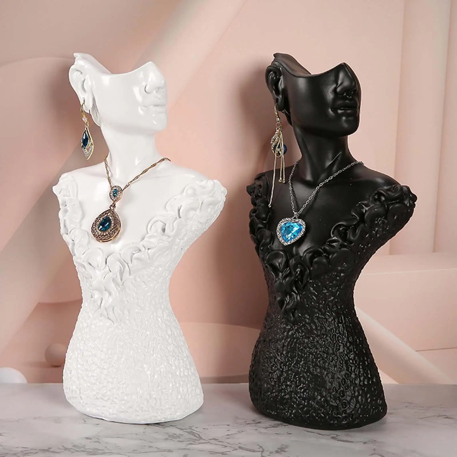 قلادة القرط عرض موقف مجوهرات عرض التمثال ل القرط المنزل النساء الأبيض L #1