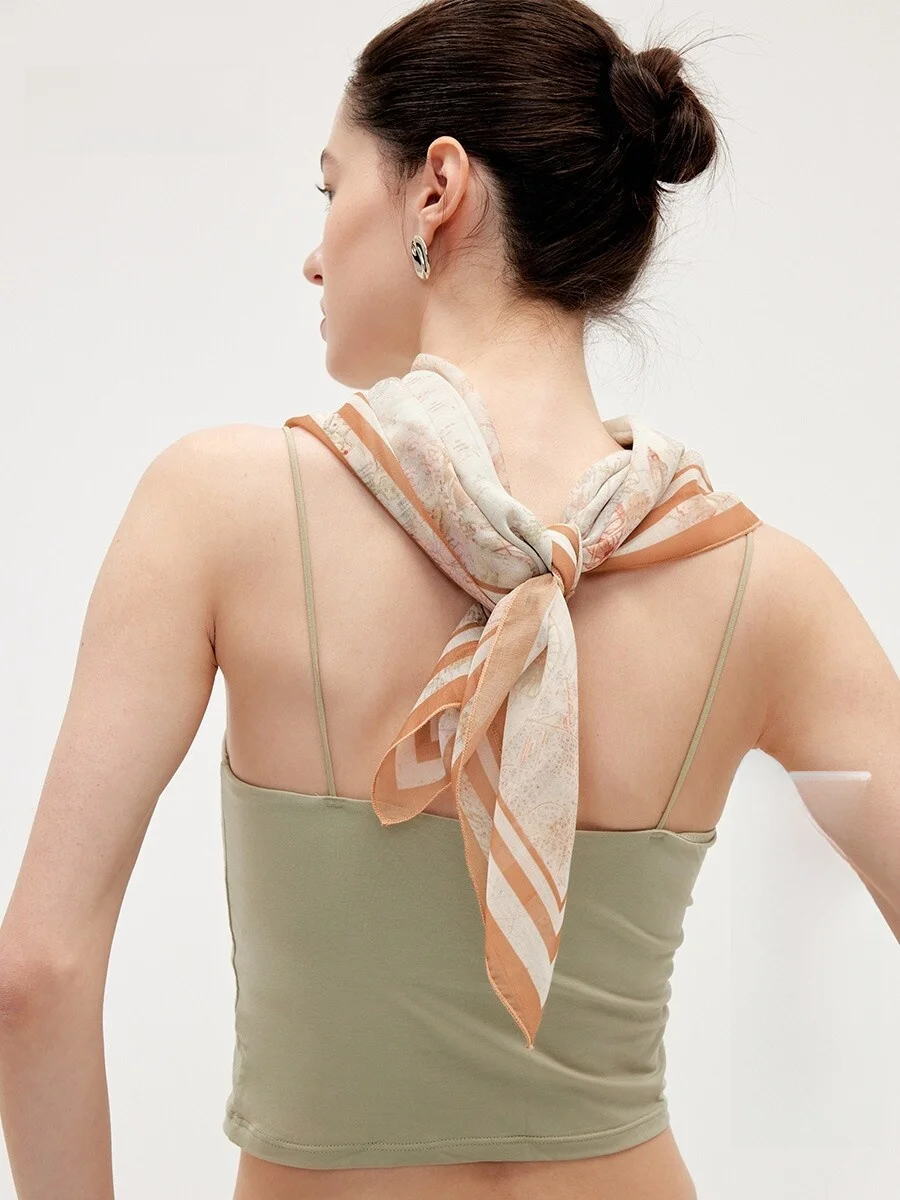 fashionable-summer-2026-square-printed-scarf-for-women-with-tie-nautical-style-holiday-feel-polyester-fiber-neck-warmer