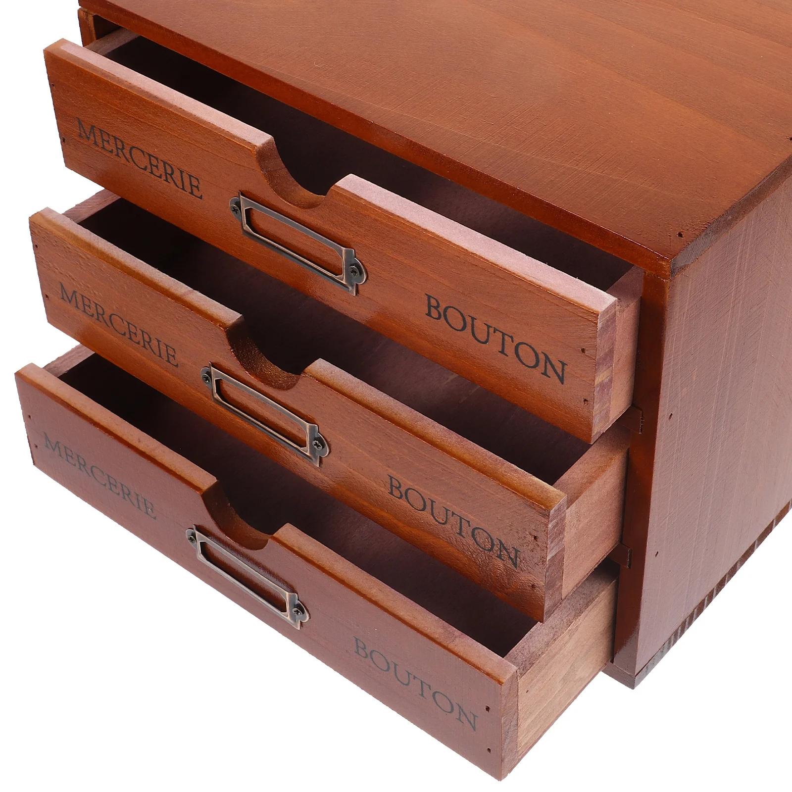 

Wooden Desktop Organizer 3 Layer Storage Drawers Retro Style Desk File Cabinet Small Object Tidy Box Jewelry Holder