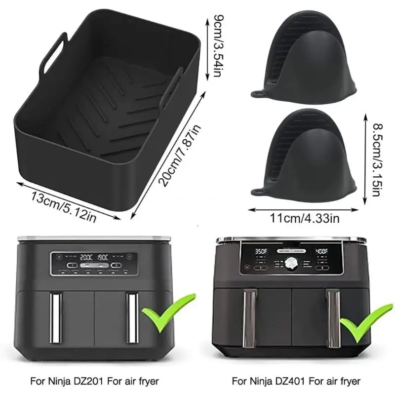 Reusable Air Fryer Pad Rectangular Air Fryer Basket Silicone Material for Ninja Dropship image 6