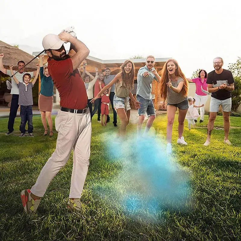 Gender Reveal Golf Ball Trick Balls Parties Decorations Exploding Ball Games with Color Powder Blue and Pink Reveals Baby Gender