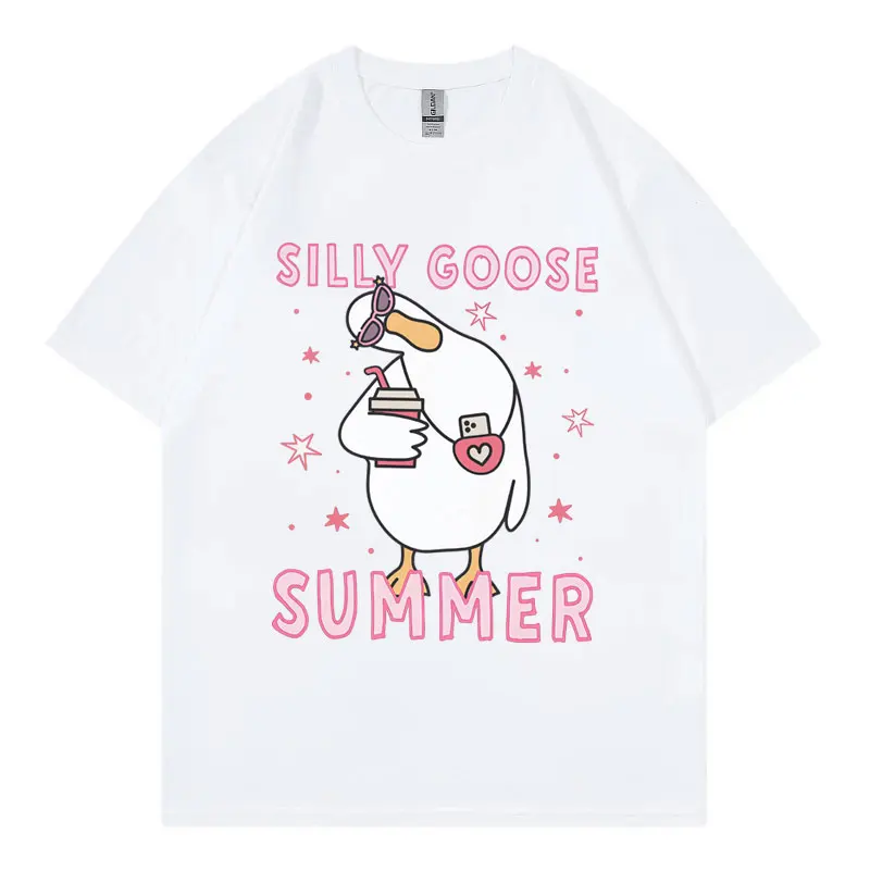 

Funny Silly Goose Meme Graphic T Shirts Men Women Clothing Fashion Y2k Short Sleeve T-shirts Summer Casual Loose Cotton T-shirt