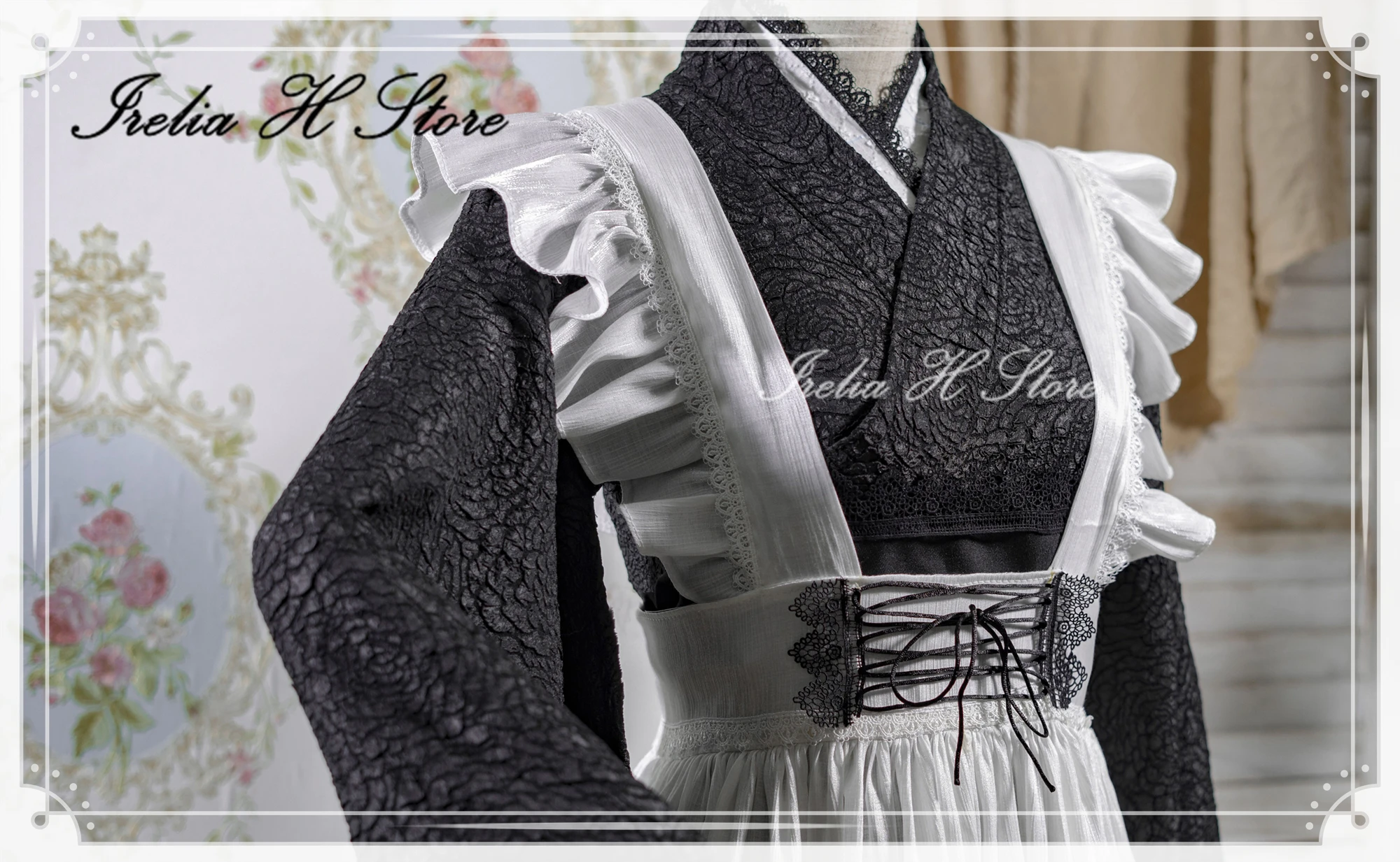 Irelia H Store My Dress-Up Darling Kitagawa Marin Maid Kimono Cosplay Costume Can Customized long maid dress image 3