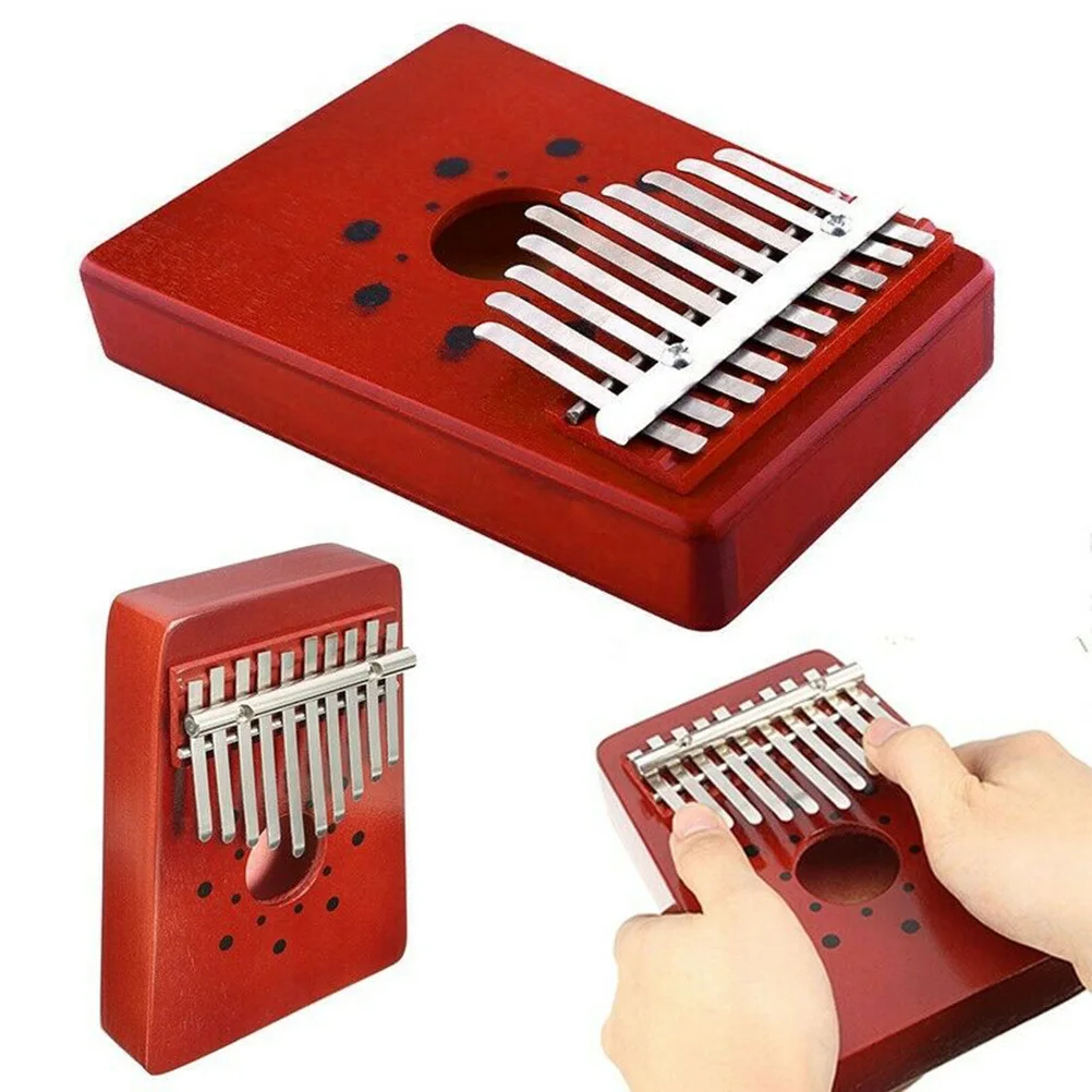 

10 Keys Kalimba Thumb Piano Portable Musical Instrument for Beginners Finger Flexibility Rhythmic Finger Piano 10-Note Red