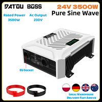 DATOUBOSS 24V DC to 230V AC 3500W Pure Sine Inverter with Display Converters for Laptops Compressor Camping RV Travel Outdoor