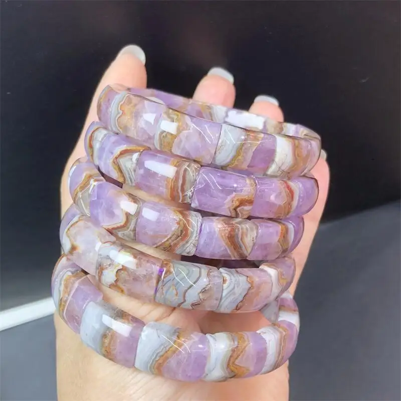 10X16MM Natural Auralite Agate Bangle Yoga Reiki Healing Fengshui Stretch Bangles Female Holiday Gift 1PCS