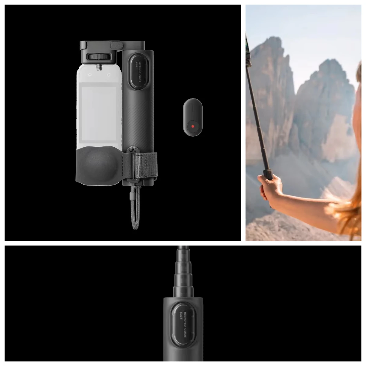 Foldable 2-in-1 Selfie Stick & Remote Kit with 1/4