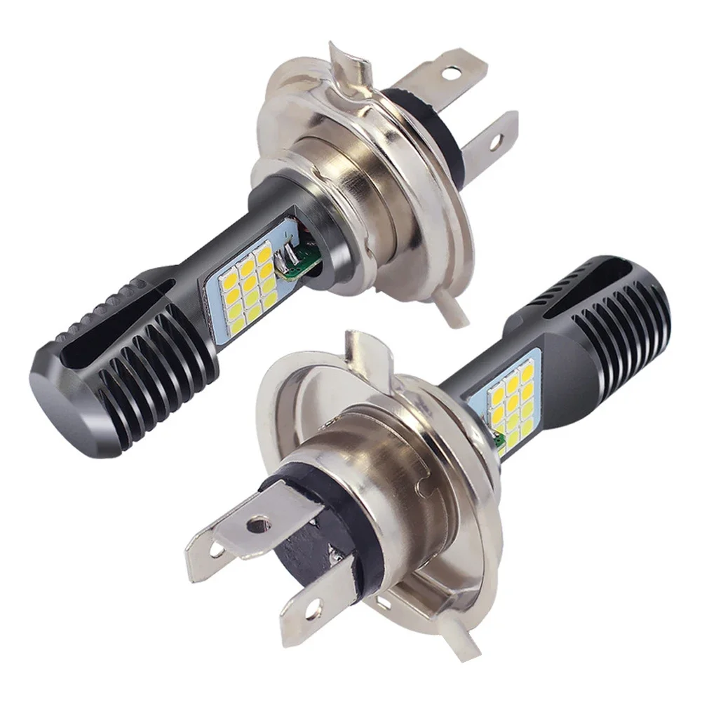 دراجة نارية H4 HS1 BA20D P15D المصباح 3030 24MSD LED مصابيح كهربائية ثنائي اللون أبيض أصفر التوصيل والتشغيل للدراجة ATV الدراجة