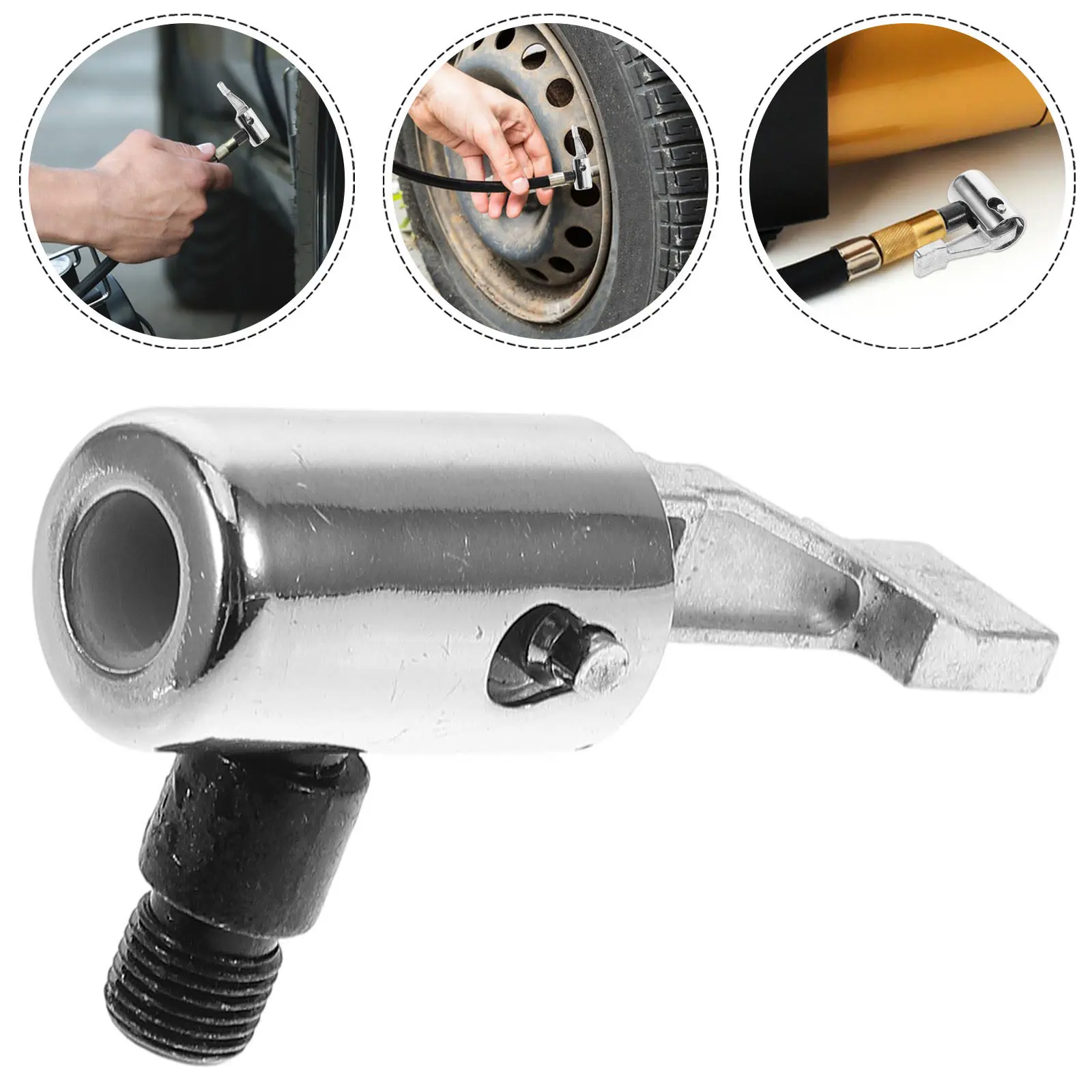 Metal Lock Air Chuck Tire Inflator Adapter Compatible with Car Tire Pump and Air Compressor Hose Quick Inflate Pump Adapters