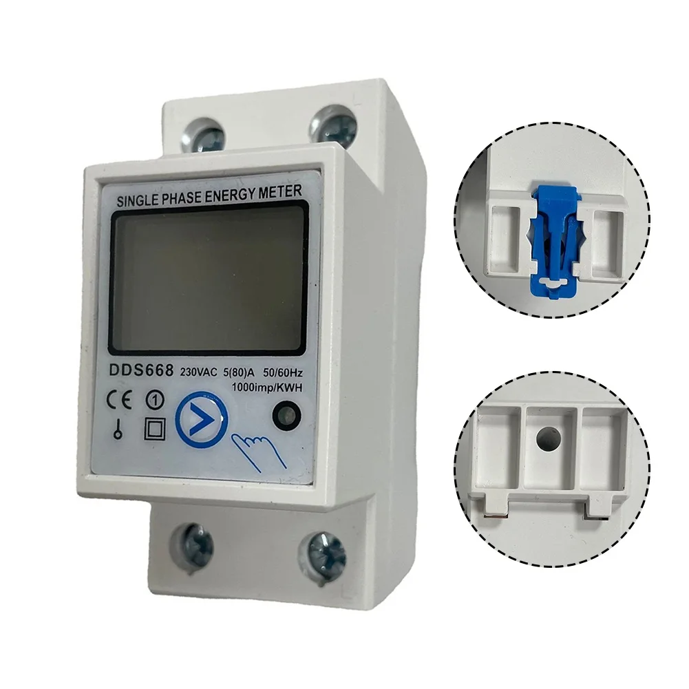 DDS668 Digital Energy Meter 220V 120V Single Phase LCD Display For Reset Function Rail Type Power Consumption Counter For Home I