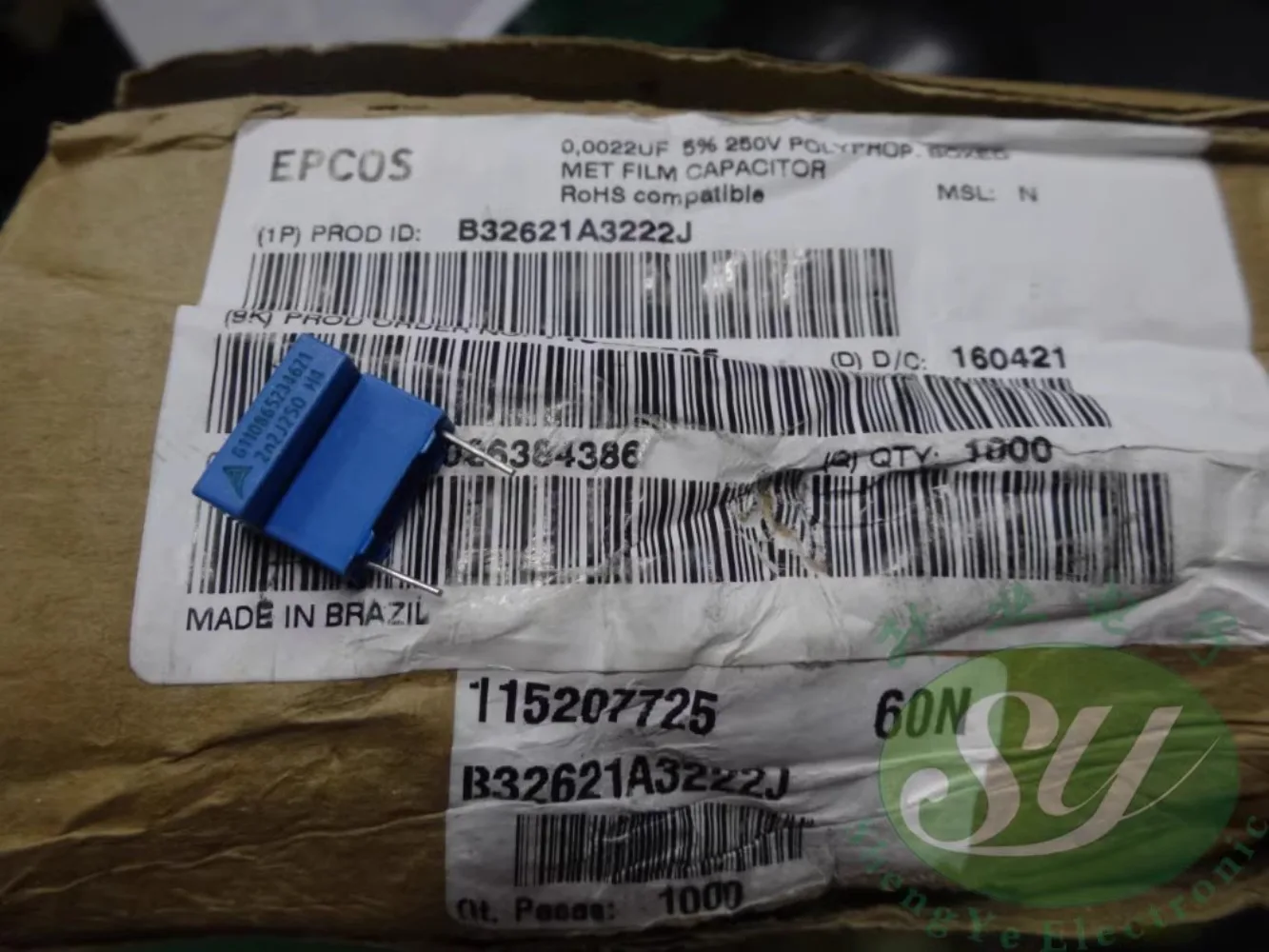 

20PCS EPCOS 0.0022uf/250v 2.2nf 2200pf 2n2 222 New 10MM film capacitor B32621A3222J