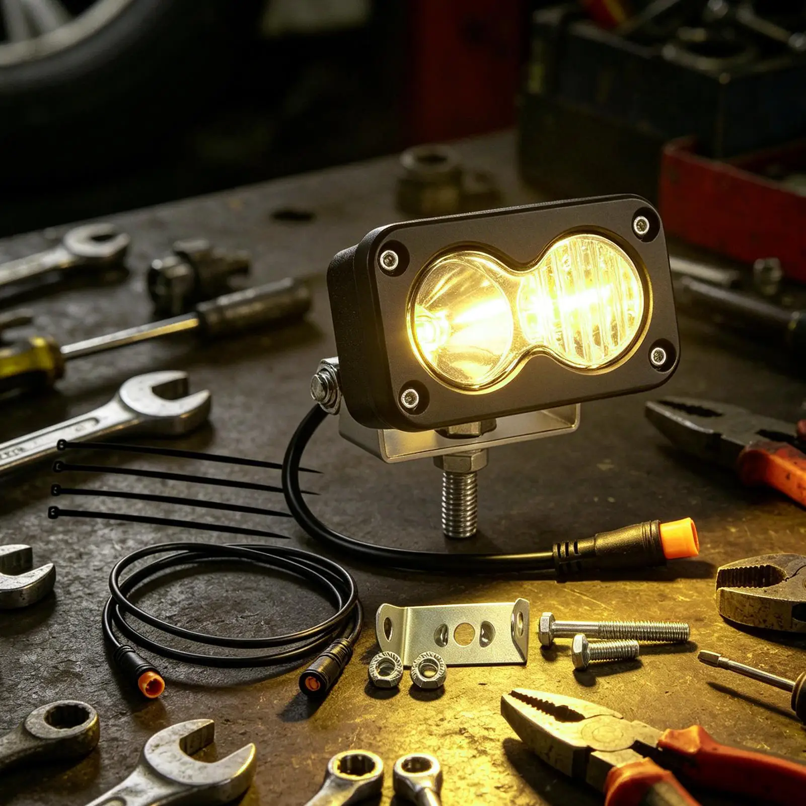 

Bike Headlight 6500K Super Bright Waterproof LED Headlight 20W Electric Bike LED Lights 3-Pin Connector For Motorcycle ATV Night