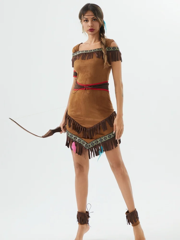 

New Tribal Style Archer Cosplay Costumes Suit Indian Princess Native Women's Cosplay Party Dress Clothes Outfits Huntress