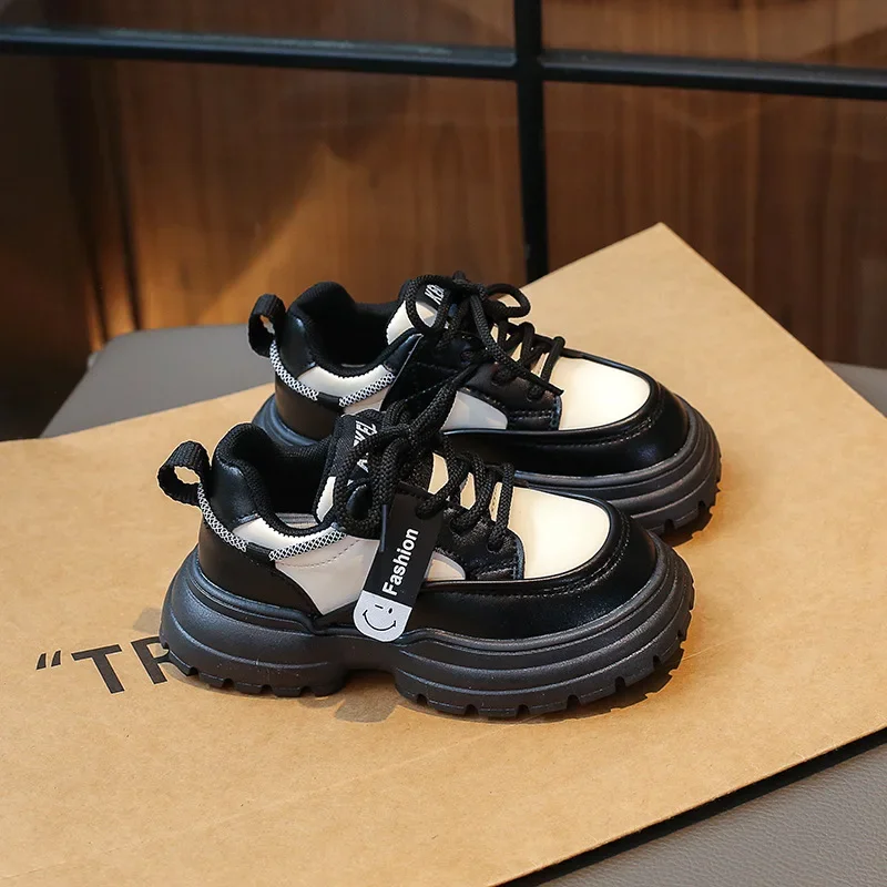 Chaussures de sport décontractées en cuir PU pour garçons et filles, baskets pour enfants, mode printemps et automne, nouveau, taille 26-37