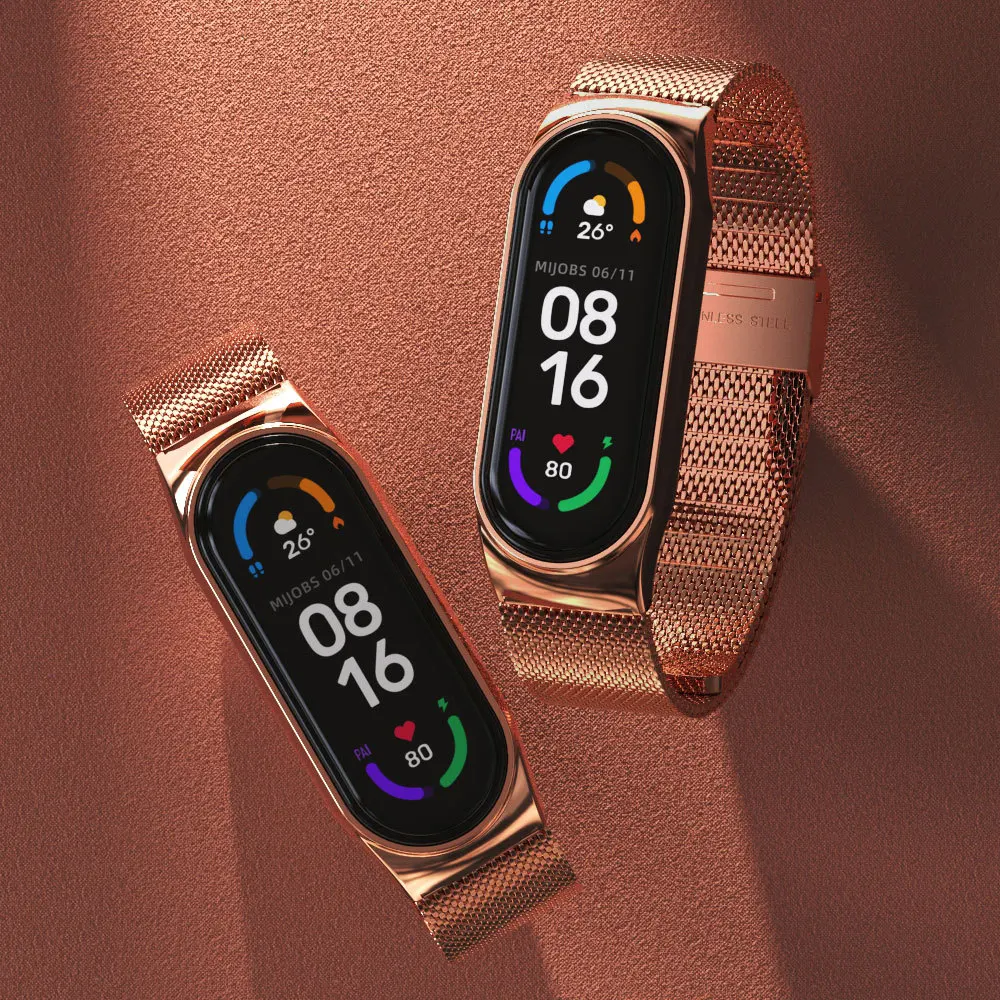 Wearable Luxury Metal Milanese Strap for Mi Band 6 5 4 3 Smart Bracelet Wristband for Xiaomi Mi Band 3 4 5 6 Correa Smart Band