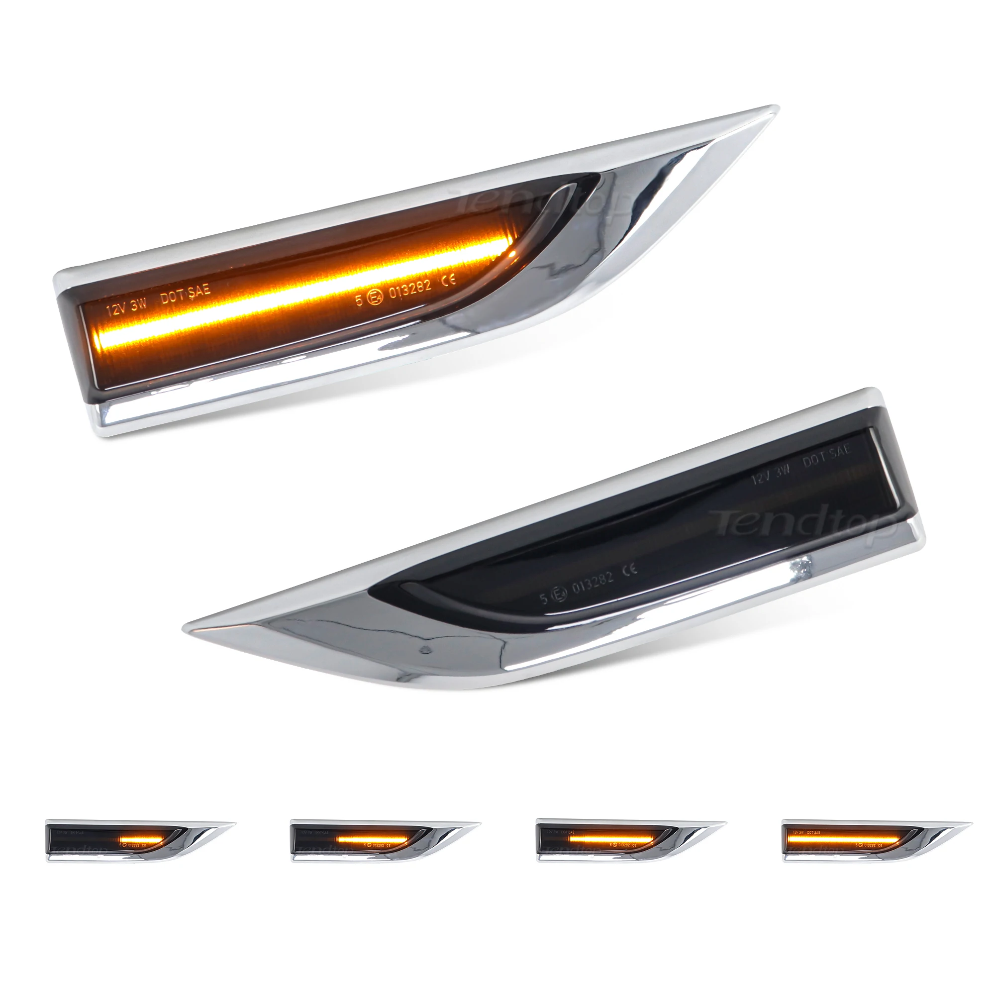 2Pcs LED Dynamic Amber Side Marker Lights Arrow Turn Signal Blinker Lamps For VW Transporter T6 Multivan 2016 2017 2018 2019
