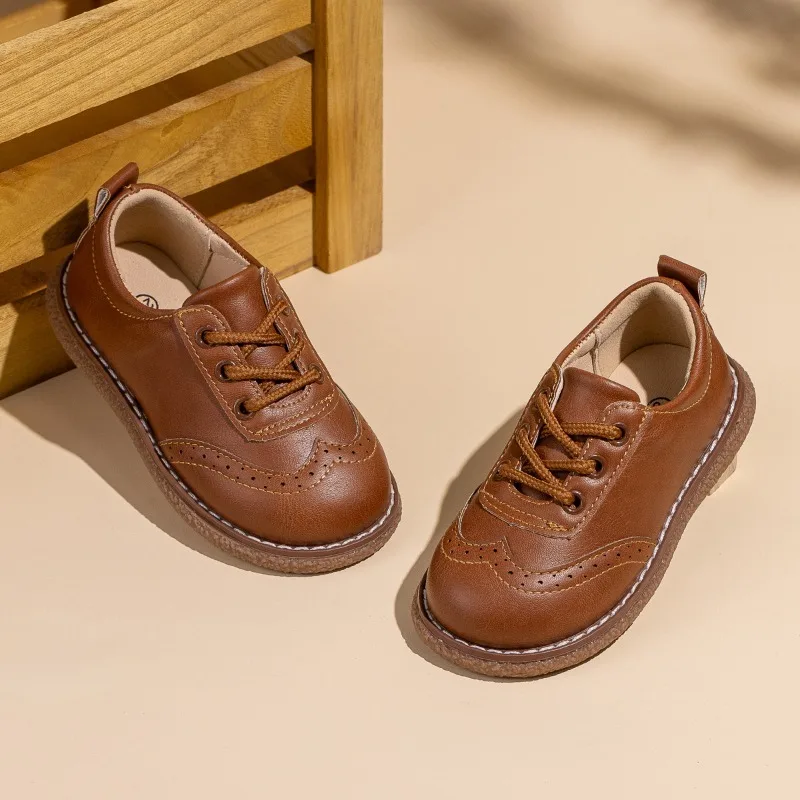 Spring Autumn Children Leather Shoes New Fashion Girls Causal Flat Shoes Performance Versatile Kids Boys Formal Uniform Shoes