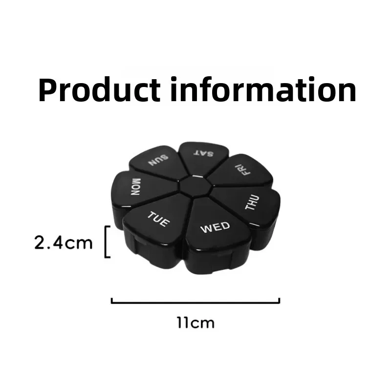 Portable Petal Transparent Medicine Box Rainbow Seven Days A Week Storage Sub-packaging Medicine Box