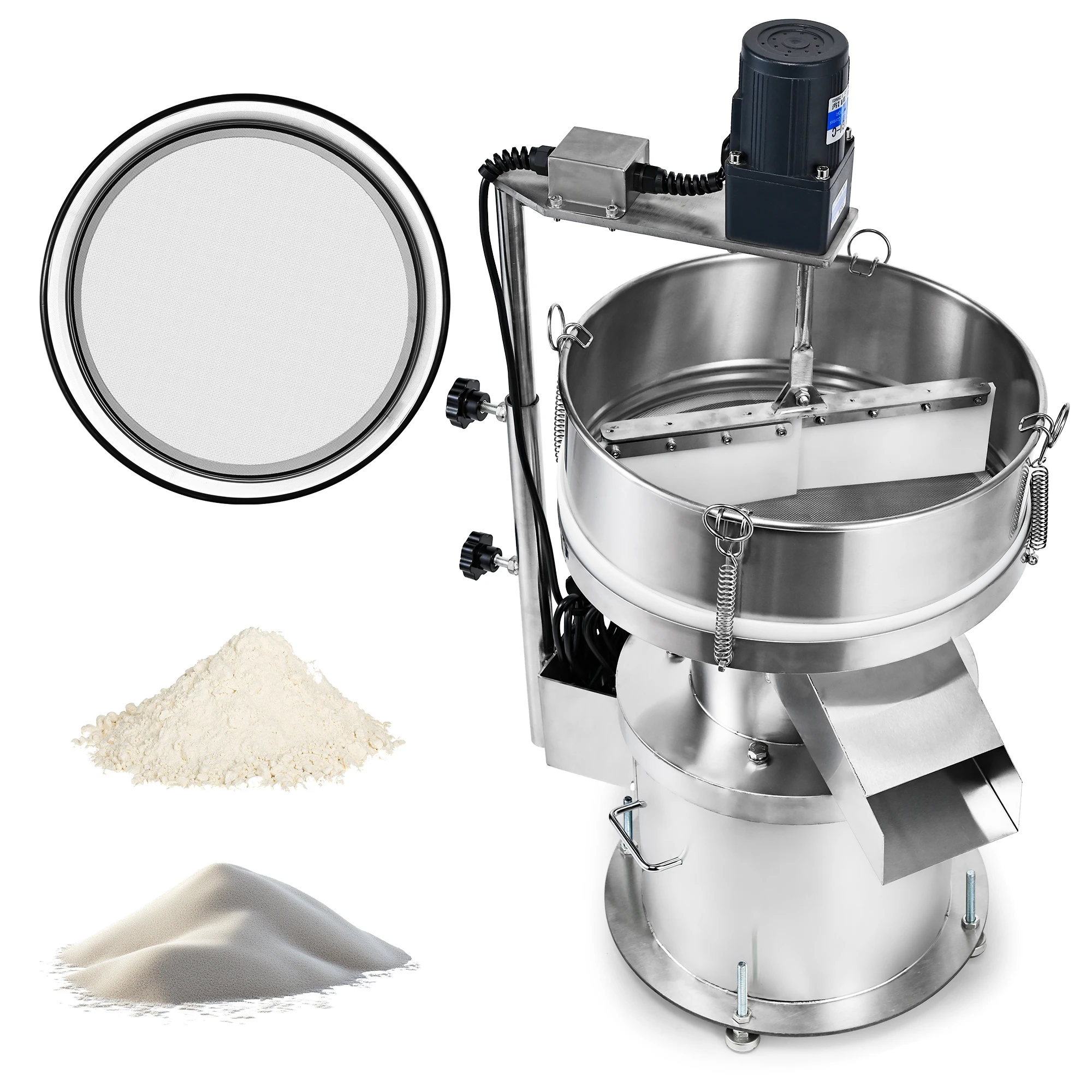 New Table Top Vibrating Sifter Shaker Machine With Agitator for Agglomerated Flour Industrial Powder Plastic