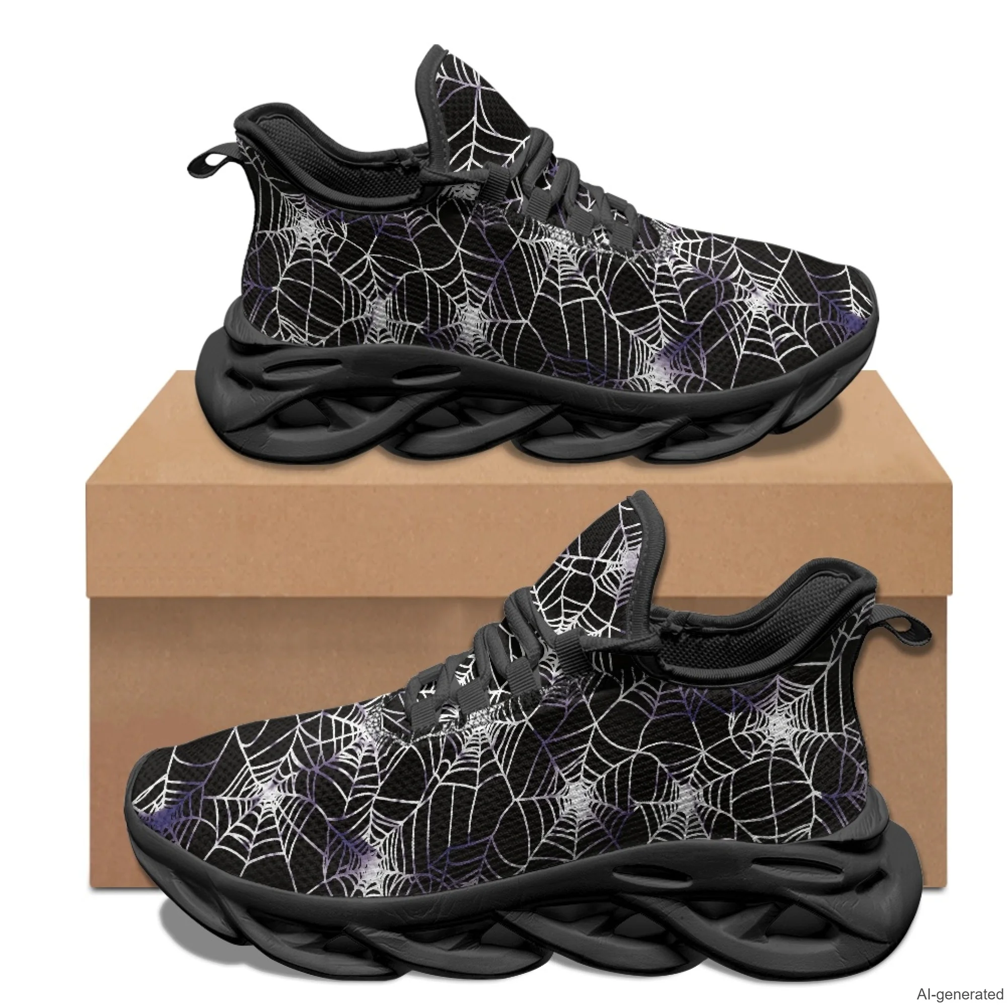 XIXIRIMIDO Max Soul Shoes Halloween Spider Web Print Running Shoes for Men Casual Fashion Women Snakers Walking Shoes 35-48