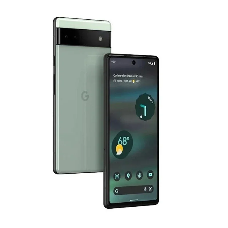 Google-teléfono inteligente Pixel6a 5G, CPU, Tensor de Google, capacidad de batería de 4410mAh, cámara de 12MP, original, usado