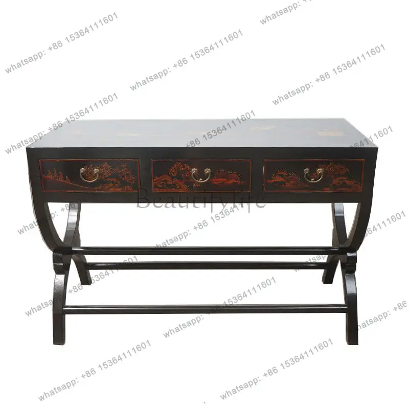 

New Chinese desk classical solid wood desk antique with drawers writing desk