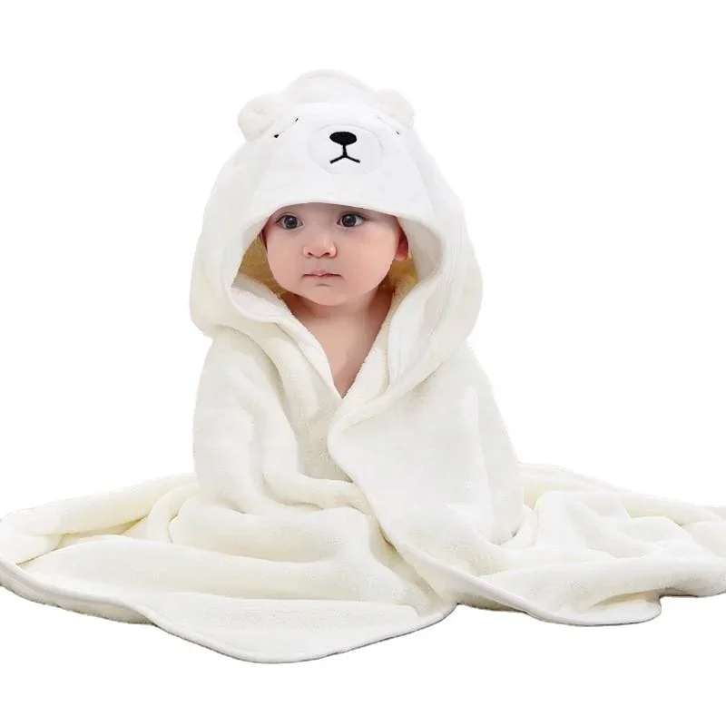 Hot selling baby towel set Custom baby bathrobe custom children kids baby plain hooded towels hooded bath towel