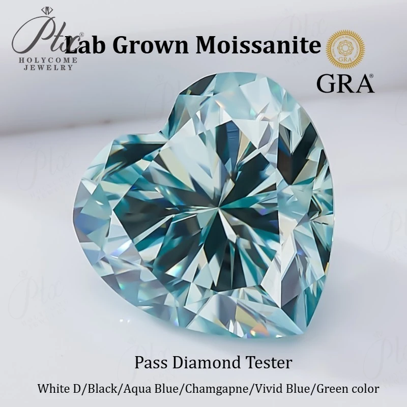 

Выполненный в лаборатории муассанит с бриллиантом в форме сердца, разноцветные для обручальных колец, изготовления ювелирных изделий, сертифицированные GRA, оптовая продажа, бусины «сделай сам»