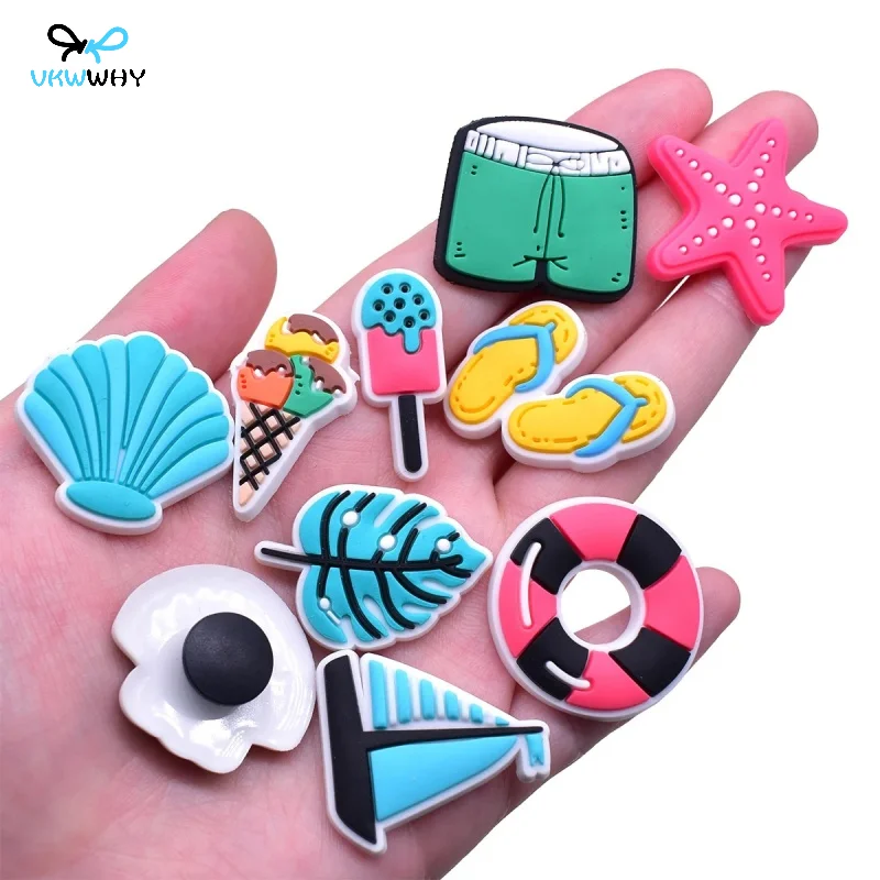 

100 DIY Accessories for Shoes, Summer Slipper Decoration Cartoon Removable Decorative Buckle Shoes Charms for Crocs Accessories