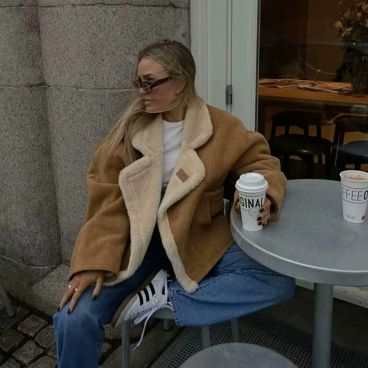 2025 Autumn And Winter New Women's Fashion Loose Warm Lamb Wool Coat