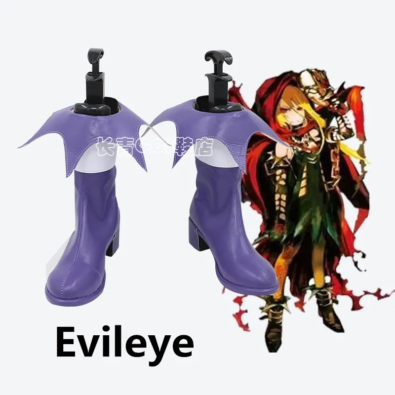 

Overlord Keno Fasris Invern Evileye Косплей Костюм Обувь Светло-фиолетовые ботинки ручной работы из искусственной кожи