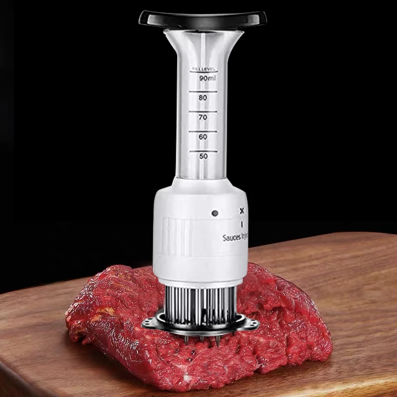 Sauce Injector Meat Tenderizer Tool with Ultra Sharp Stainless Steel Needle Blades Flavor Enhancer Kitchen Tool